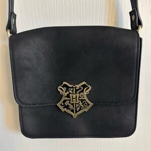 Harry Potter Hogwarts Crossbody Black Faux Leather Bag